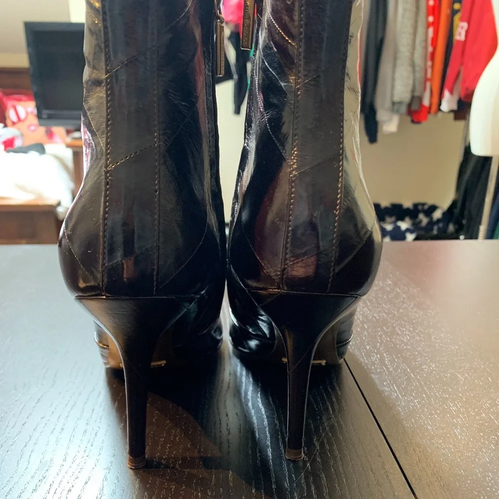 DOLCE GABBANA Vitello High Heel Booties - Picture 2 of 7